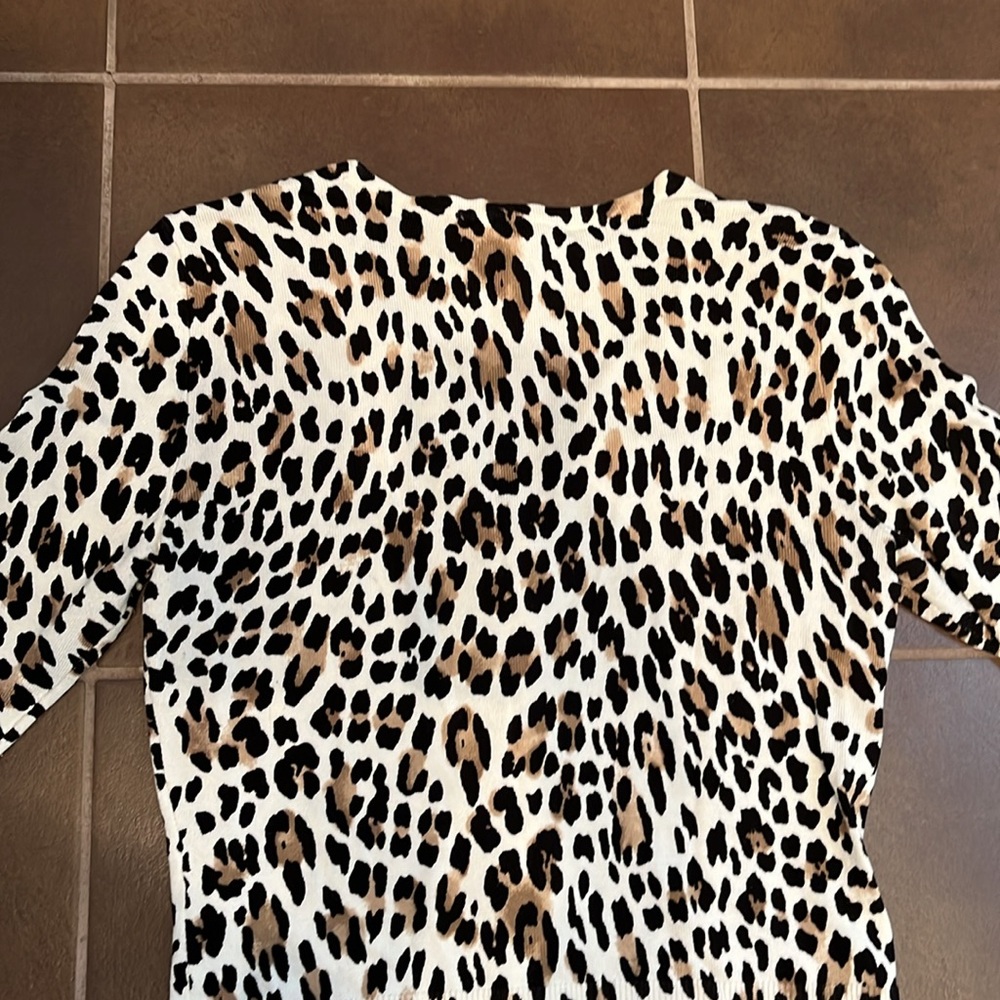 White House Black Market Animal Print Leopard Cardigan Size XXS - Picture 6 of 8